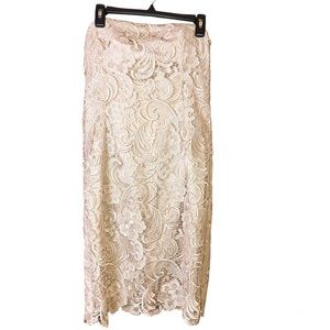 Adrianna Papell Lace Strapless Sheath Cocktail dress cream‎ nude 12